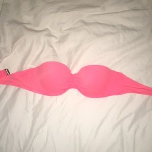 Pinkish salmon, bandeau bathing suit